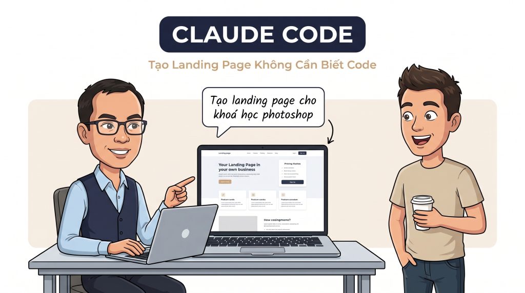 Hướng dẫn tạo landing page bằng Claude Code cho người không biết code - quy trình 5 bước đơn giản